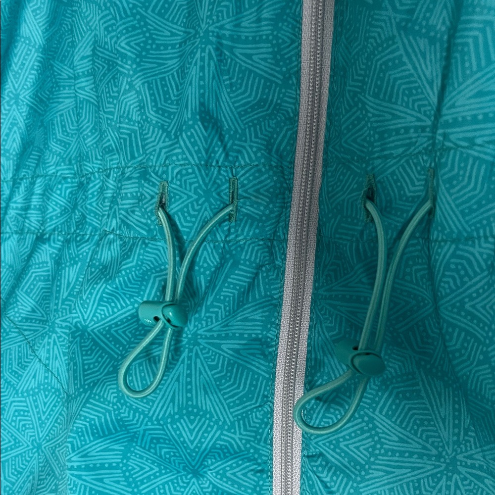 Columbia Teal Patterned Jacket With Drawstrings F… - image 2